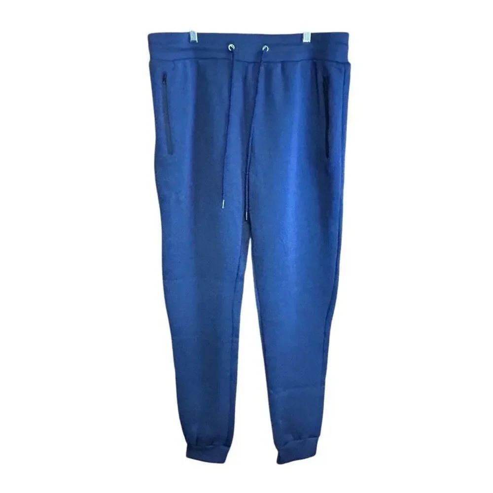 Rudolph Sportswear Tapered Jogger Pants Men's XL Heathered Blue Drawstring Waist